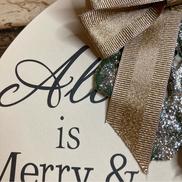All is Merry & Bright table top/shelf deco MDF NWOT - Picture 7 of 9